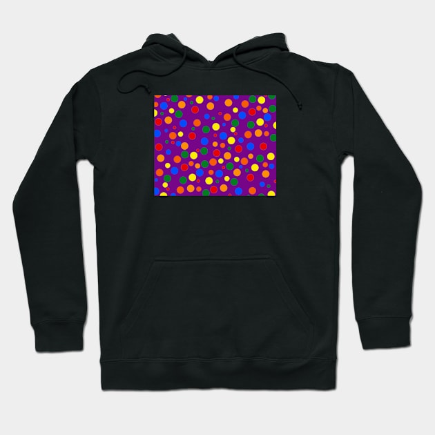 Gay Pride Simple Floating Varied Dots Pattern Hoodie by VernenInk